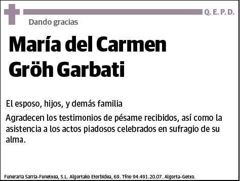 GRÖH GARBATI,MARIA DEL CARMEN