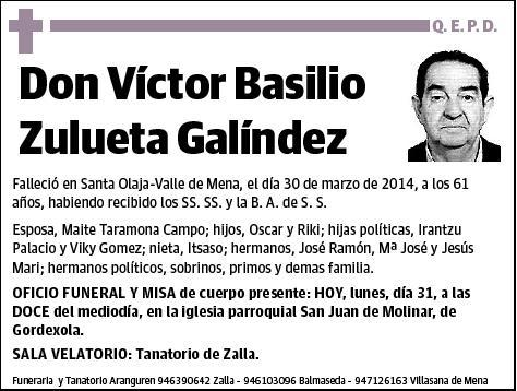 ZULUETA GALINDEZ,VICTOR BASILIO