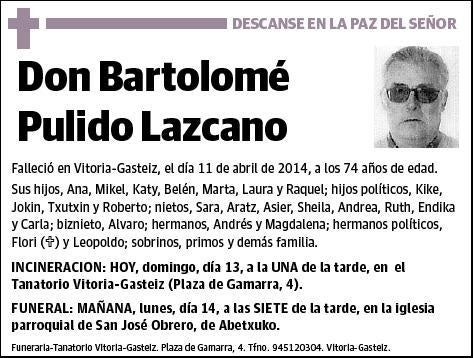 PULIDO LAZCANO,BARTOLOME