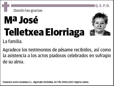 TELLETXEA ELORRIAGA,Mª JOSE