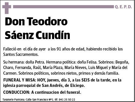 SAENZ CUNDIN,TEODORO