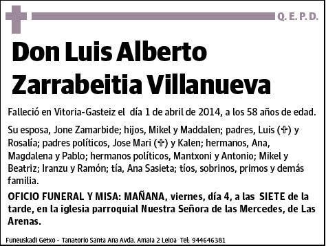 ZARRABEITIA VILLANUEVA,LUIS ALBERTO