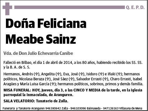 MEABE SAINZ,FELICIANA