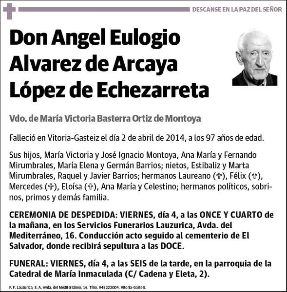 ALVAREZ DE ARCAYA LOPEZ DE ECHEZARRETA,ANGEL EULOGIO