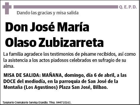 OLASO ZUBIZARRETA,JOSE MARIA