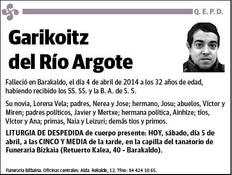 DEL RIO ARGOTE,GARIKOITZ