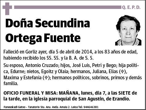 ORTEGA FUENTE,SECUNDINA