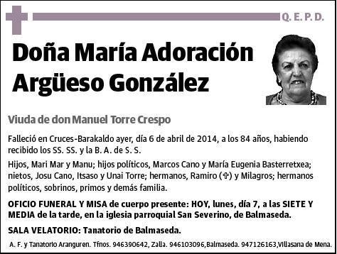 ARGÜESO GONZALEZ,MARIA ADORACION