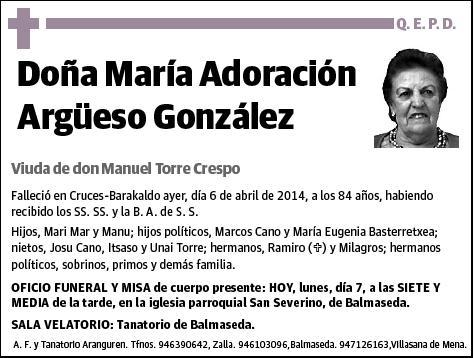 ARGÜESO GONZALEZ,MARIA ADORACION