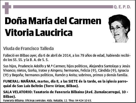 VITORIA LAUCIRICA,MARIA DEL CARMEN