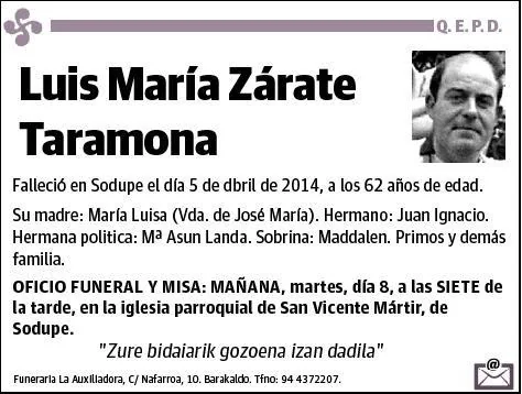ZARATE TARAMONA,LUIS MARIA