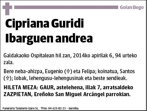 GURIDI IBARGUEN,CIPRIANA