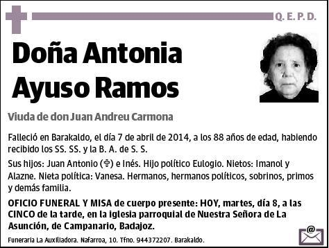 AYUSO RAMOS,ANTONIA