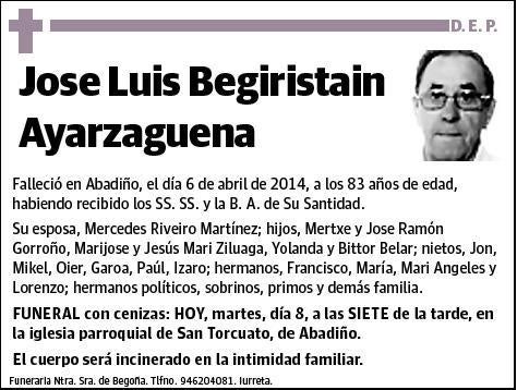 BEGIRISTAIN AYARZAGUENA,JOSE LUIS