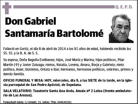 SANTAMARIA BARTOLOME,GABRIEL