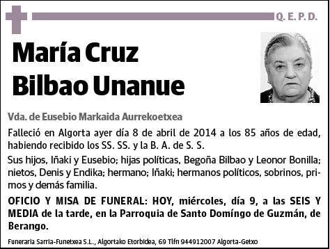 BILBAO UNANUE,MARIA CRUZ