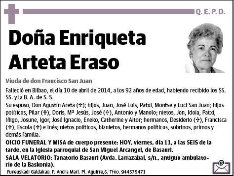 ARTETA ERASO,ENRIQUETA