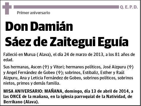 SAEZ DE ZAITEGUI EGUIA,DAMIAN