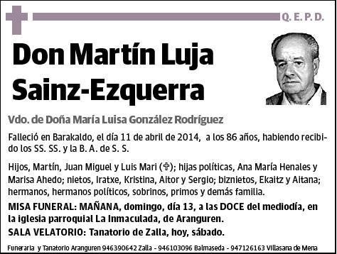 LUJA SAINZ-EZQUERRA,MARTIN