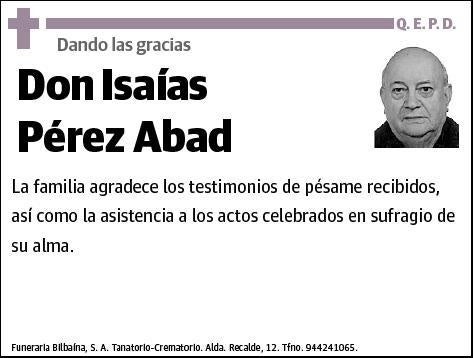 PEREZ ABAD,ISAIAS