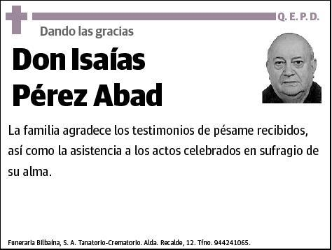 PEREZ ABAD,ISAIAS