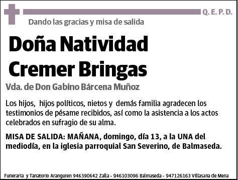 CREMER BRINGAS,NATIVIDAD