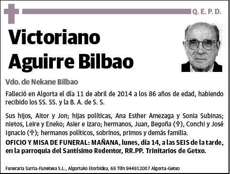 AGUIRRE BILBAO,VICTORIANO