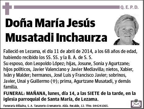 MUSATADI INCHAURZA,MARIA JESUS