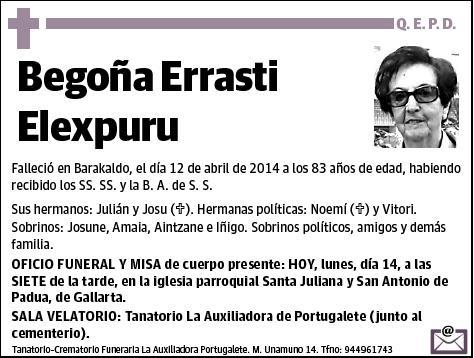 ERRASTI ELEXPURU,BEGOÑA