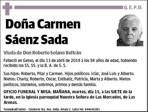 SAENZ SADA,CARMEN