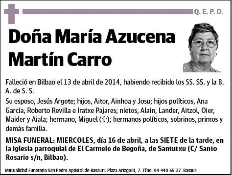 MARTIN CARRO,MARIA AZUZENA