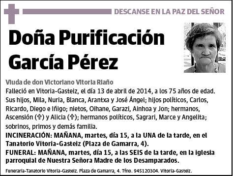 GARCIA PEREZ,PURIFICACION