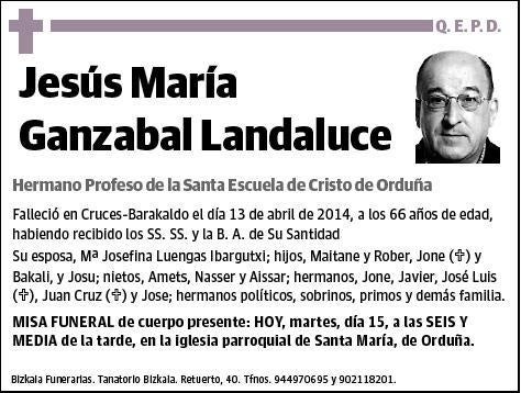 GANZABAL LANDALUCE,JESUS MARIA