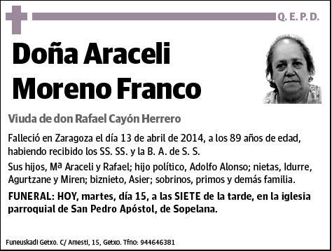 MORENO FRANCO,ARACELI