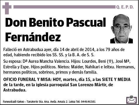 PASCUAL FERNANDEZ,BENITO