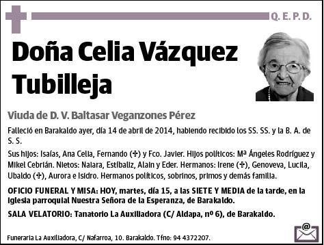 VAZQUEZ TUBILLEJA,CELIA