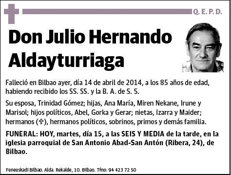 HERNANDO ALDAYTURRIAGA,JULIO