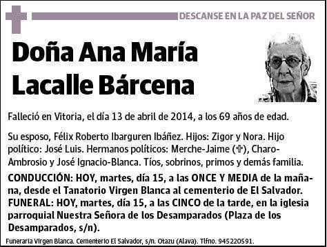 LACALLE BARCENA,ANA MARIA