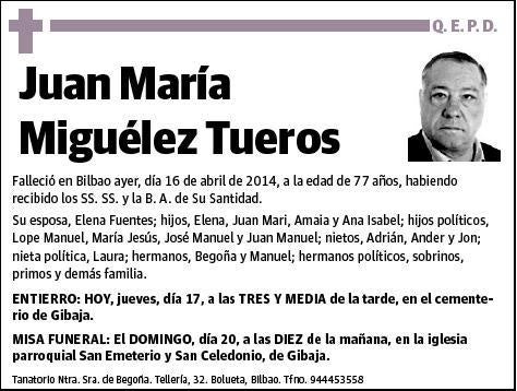 MIGUELEZ TUEROS,JUAN MARIA