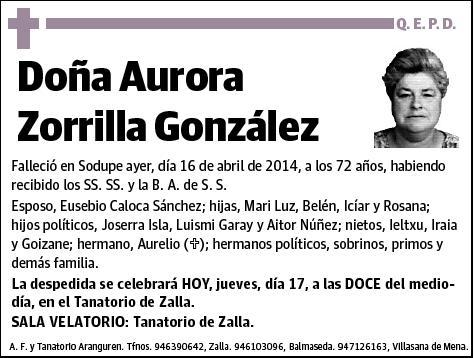 ZORRILLA GONZALEZ,AURORA