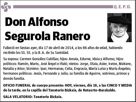 SEGUROLA RANERO,ALFONSO