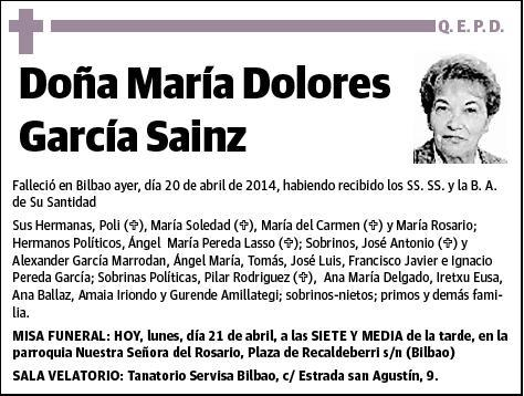 GARCIA SAINZ,MARIA DOLORES