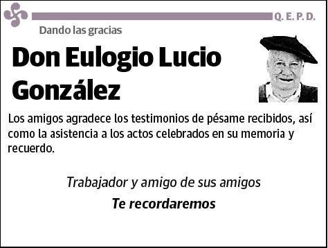 LUCIO GONZALEZ,EULOGIO