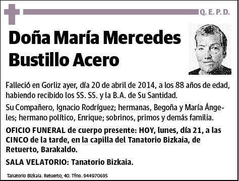 BUSTILLO ACERO,MARIA MERCEDES