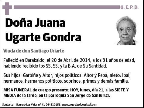 UGARTE GONDRA,JUANA