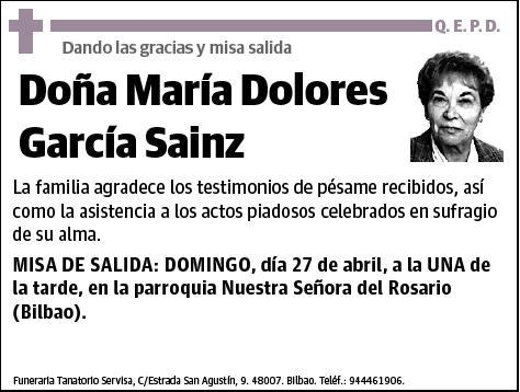 GARCIA SAINZ,MARIA DOLORES