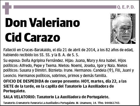 CID CARAZO,VALERIANO