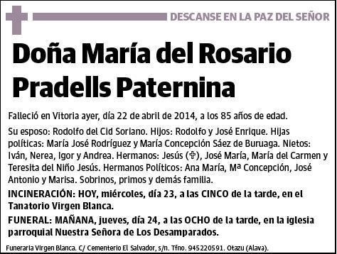 PRADELLS PATERNINA,MARIA DEL ROSARIO