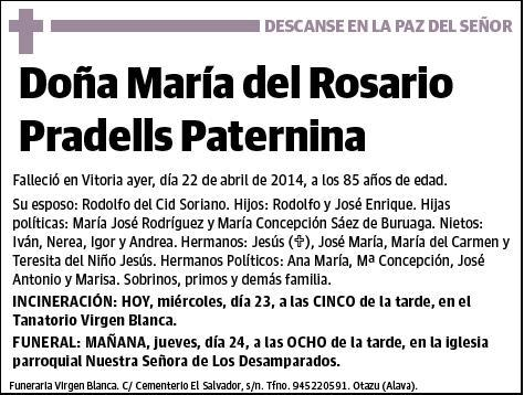 PRADELLS PATERNINA,MARIA DEL ROSARIO