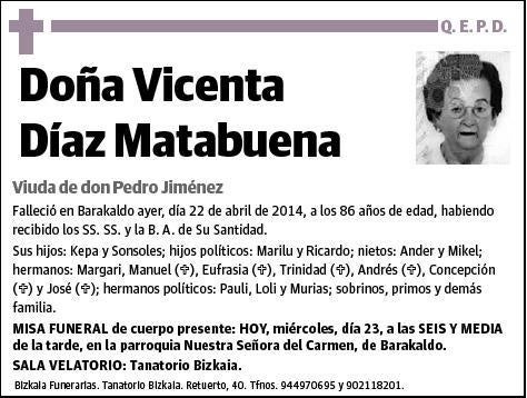 DIAZ MATABUENA,VICENTA